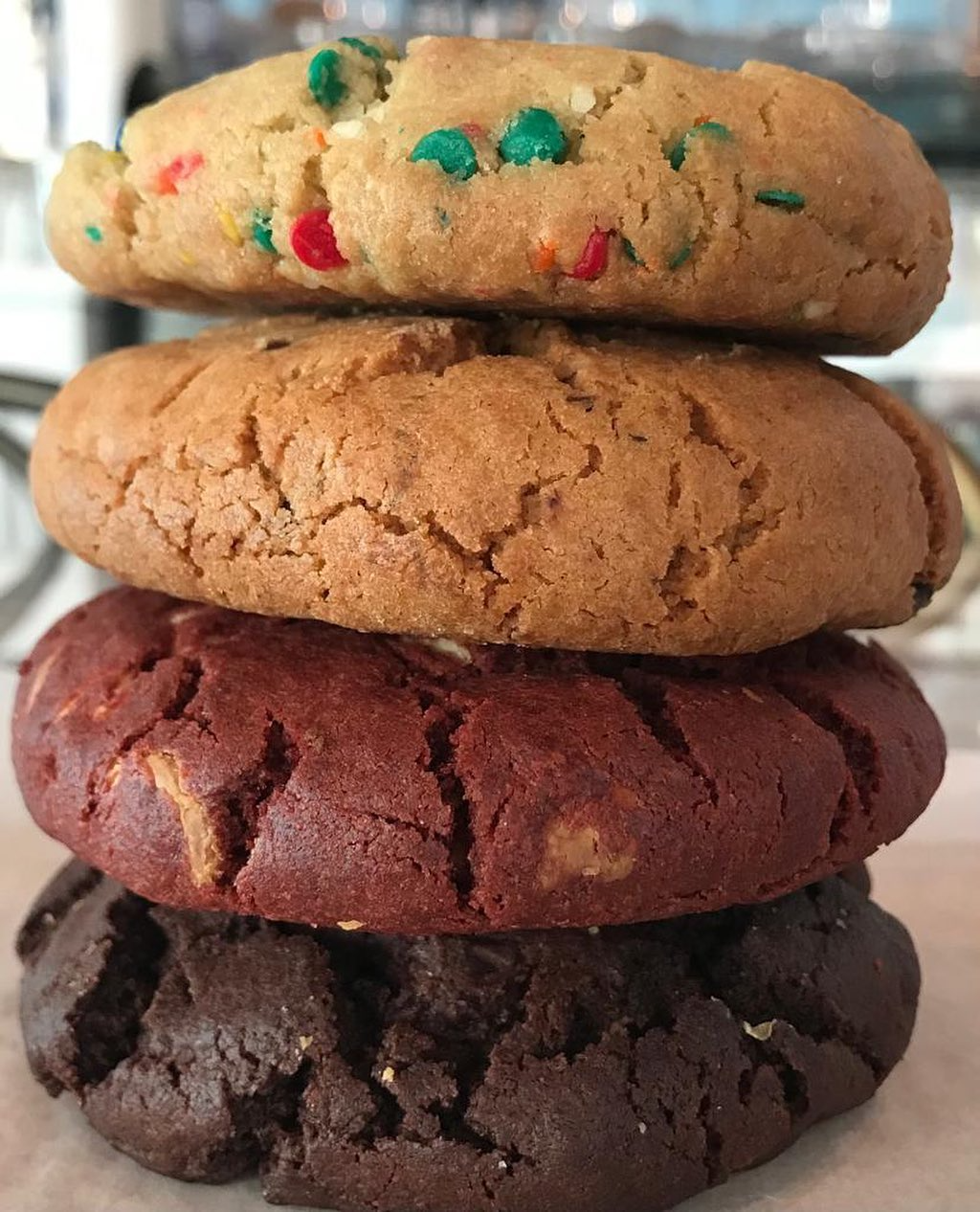Four assorted cookies